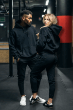 spodnie unisex dresowe czarne bawełna