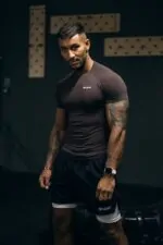 rashguard sportowy męski czekoladowy brąz