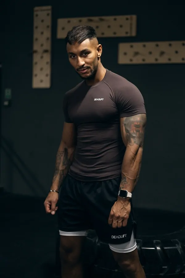 rashguard sportowy męski czekoladowy brąz rashguard sportowy męski czekoladowy brąz