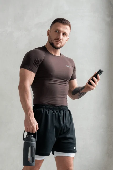 rashguard brąz męski chocolate brown