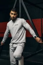 bluza sportowa męska szara slim fit