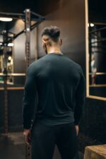 longsleeve męski muscle fit butelkowa zieleń