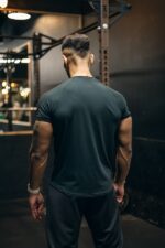t-shirt męski muscle fit butelkowa zieleń