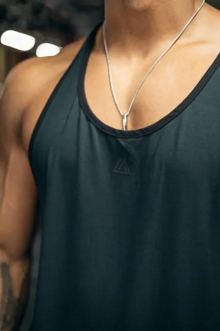 tank top męski na siłownię stringer zielony