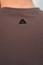 t-shirt męski muscle fit brązowy na trening