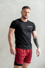 t-shirt męski muscle fit czarny sportowy