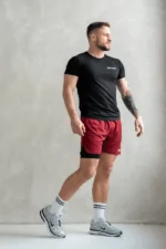 t-shirt męski muscle fit czarny sportowy