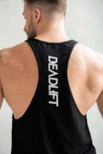tank top męski na siłownię czarny stringer