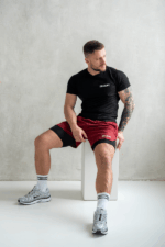 t-shirt męski muscle fit czarny sportowy