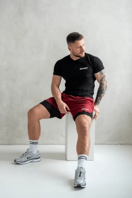 t-shirt męski muscle fit czarny sportowy