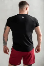 t-shirt męski muscle fit czarny sportowy