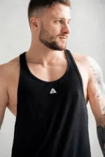 tank top męski na siłownię czarny stringer