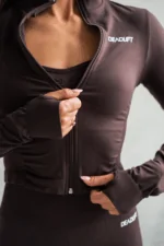 bluza rozpinana damska brąz