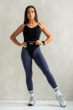 set sportowy damski legginsy z przeszyciami legginsy z majtkami