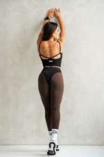 set sportowy damski legginsy z przeszyciami legginsy z majtkami