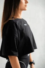 T-shirt damski NOIR Cropped czarny - Image 2