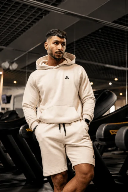 bluza męska bawełniana kremowa kangurka sportowa