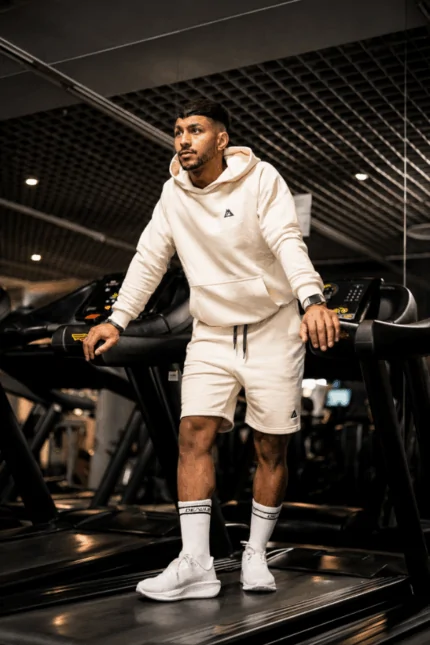 bluza męska bawełniana kremowa kangurka sportowa